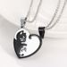simple black and white cat hug stitching pendant niche design couple chain clavicle chain stainless steel necklace batch_ipsvogv.com