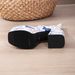 Women's Chunky Heel Pumps denim short boots women's square head waterproof platform high heel fashionable thick bottom women's boots_ipsvogv.com