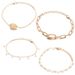 Personalized Gold Shell Exaggerated Chain Bracelet Handwoven Jelly Color Beaded Pearl Set Of 4_ipsvogv.com