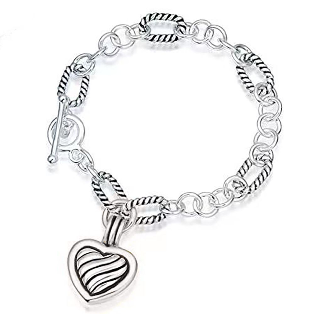 Women’s Jewelry Set Fashion New Retro Heart Shaped Stainless Steel Versatile Twisted Bracelet Necklace Female Valentine's Day Gift_ipsvogv.com