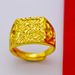 New Gold-plated For Men, Simulated Domineering Prosperous Character, And A Square Ring With An Opening Resembling Men's_ipsvogv.com