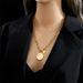Fashion Personality Retro Portrait Round Brand Titanium Steel Pendant Chain Advand Temperament Cold Wind Simple_ipsvogv.com