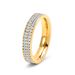 Women's Jewelry Narrow Version Double Row Circle Diamond K Gold Ring Light Luxury Titanium Steel Couple Jewelry_ipsvogv.com