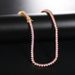 Ced Out High Quality Hip Hop Rap Singer Jewelry 3-Claw Set Women's Pink AAA CZ Single Row Mesh_ipsvogv.com