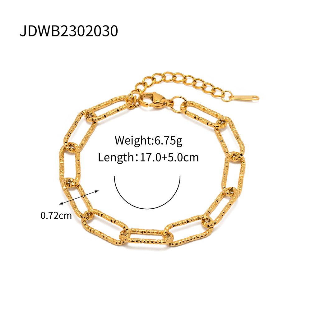 Instagram Gold Stainless Steel Square Chain Versatile And Colorless Bracelet Jewelry_ipsvogv.com