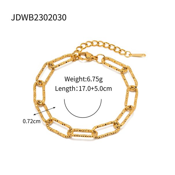 Instagram Gold Stainless Steel Square Chain Versatile And Colorless Bracelet Jewelry_ipsvogv.com