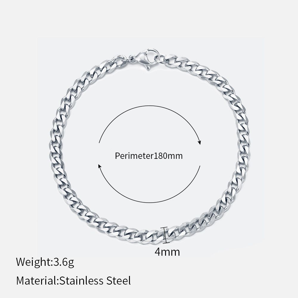 Women’s Jewelry Set Fashion Fashion Trend Stainless Steel Bracelet Real Gold Electroplating Smooth Texture Titanium Steel Cuban Chain Ladies Jewelry_ipsvogv.com