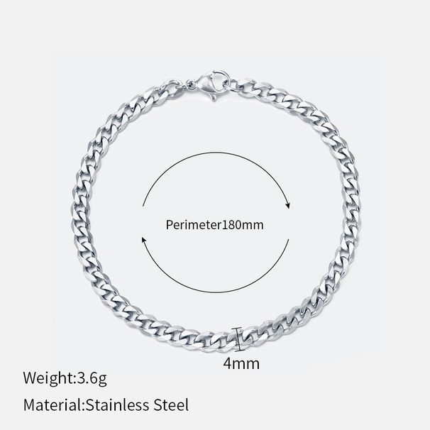 Women’s Jewelry Set Fashion Fashion Trend Stainless Steel Bracelet Real Gold Electroplating Smooth Texture Titanium Steel Cuban Chain Ladies Jewelry_ipsvogv.com