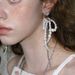 Unisex Exaggerated Pearl Bow Chain Tassel Earrings New Style Unique Personality Earrings Light Luxury Exquisite_ipsvogv.com
