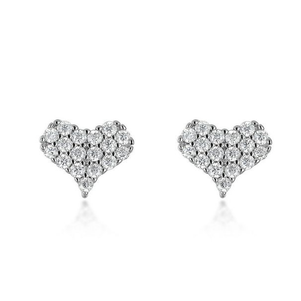 Love Full Inlaid Bright Moissanite Earrings S925 Silver Inlaid Colored Gemstone Earrings Light Luxury All Match_ipsvogv.com