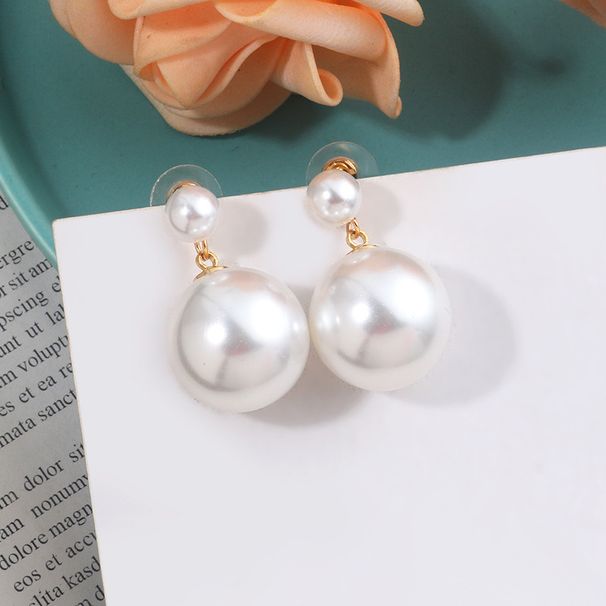 S Silver Needle New Korean Edition Big Pearl Earring Women' French Elegant Temperament Network Red Exaggerated_ipsvogv.com