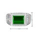 Minimalist Extraordinary Dominant Chalcedony Noble Elegant Inlaid Agate Green Jade Jadeite Men's Ring_ipsvogv.com
