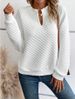Women's Clothing solid color deep V neck splicing long sleeved women's casual sweatshirt_ipsvogv.com