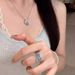 antique Blue Sea Zircon Treasure Same Diamond Hollow Lace Mesh Ring_ipsvogv.com