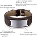 Titanium stainless black steel curved genuine adjustable watch with leather bracelet, men's bracelet_ipsvogv.com