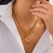 Hip Hop Ins Metal Disc Pendant Necklace, Female Niche Spring Buckle Single-layer Chain Collarbone Necklace_ipsvogv.com