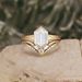 Sanjie 2025 New Jewelry Women's Gold Wheat Ear Shaped Pair Wedding Rectangular Zircon Ring_ipsvogv.com