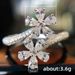 Cao Shi Fashion Women Celebrity Fairy Style Flower Water Drop Pear Shape Zircon Open Ring Female_ipsvogv.com