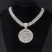 Round Dollar Light Luxury Trend Alloy T Square Diamond Hip Hop Necklace Pendant_ipsvogv.com