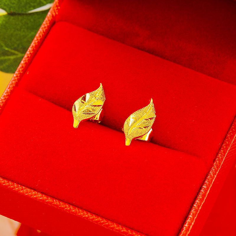 Ethnic Style Fashion Copper Plated Real Flower With Simple Rose Vietnamese Sand Gold Earrings For Women_ipsvogv.com