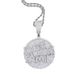 Men's Hip Hop Cuban Link Chain Set With Round Pendant & Eye Design - Iced Out Zirconia Letter Necklace For Streetwear Fashion_ipsvogv.com