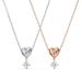 Romantic Twisted Heart Shaped Single Diamond Teardrop Earrings Necklace Love Knot Love Necklace_ipsvogv.com