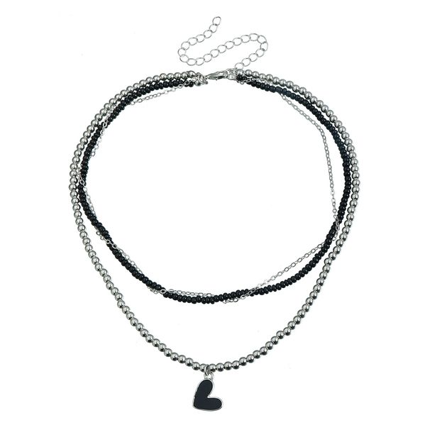 ins Fashion Light Luxury Love Pendant Collarbone Chain Multi-layer Winding Trend Glass Necklace_ipsvogv.com