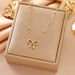 New Fashionable Niche Design, High-end Sense, Simple And Versatile Butterfly Bow, Titanium Steel Neckl, Women's_ipsvogv.com