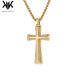 Men's Jewelry Hip Hop HIPHOP Titanium Steel Gold Plated Diamond Cross Necklace Niche Personality Sweater Chain Pendant_ipsvogv.com