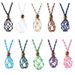 Colorful DIY Crystal Original Woven Necklace Natural Stone Adjustable Telescopic Mesh Bag Pendant Rope_ipsvogv.com