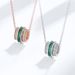 Grow Emerald Three Rotatable Ring Pendant S925 Silver Necklace_ipsvogv.com