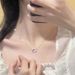 Cartoon Kitty cat cartoon Pearl bow cute elegant diamond pendant gift for girlfriend girlfriends necklace_ipsvogv.com