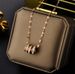 Trendy Titanium Steel Small Circle Full Of Diamonds, Fashionable Rose Gold Necklace, Three Ring Pendant, Collarbone_ipsvogv.com