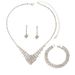Diamond Jewelry Set - 3-Piece Block Necklace, Earrings & Bracelet For Women, Elegant & Versatile Everyday Wear_ipsvogv.com