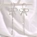 Women’s Jewelry Set Fashion New Products Fashionable Versatile Bow Earrings Rhinestones Long Tassel Temperament Commuter Niche Earrings For Women_ipsvogv.com