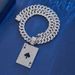 Hip Hop Exaggerated Rap Playing Card Ace Of Spades Alloy Inlaid Diamond Necklace Pendant_ipsvogv.com