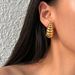 INS Fashionable Niche INS Retro Titanium Steel Hollow Silkworm Pupa Separation Earrings_ipsvogv.com