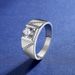 Sterling Silver Psychic Men's Ring Fashion Domineering Moissanite Ring Platinum Plated Wide Face Finger Ring_ipsvogv.com