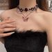 Unisex Dark Personality Exaggerated Red Rose Butterfly Necklace Choker Gothic Punk Hot Girl Clavicle Necklace Female_ipsvogv.com