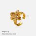 Women’s Jewelry Set Fashion Stainless Steel Ring Versatile Flower Geometric Gold Plated Stainless Steel Ring Ring_ipsvogv.com