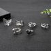New Combination Exaggerated Butterfly Batsnake Heart Hand 6-piece Set Ring_ipsvogv.com