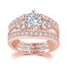 Popular engagement ring set with diamond and zircon ladies ring three piece set_ipsvogv.com