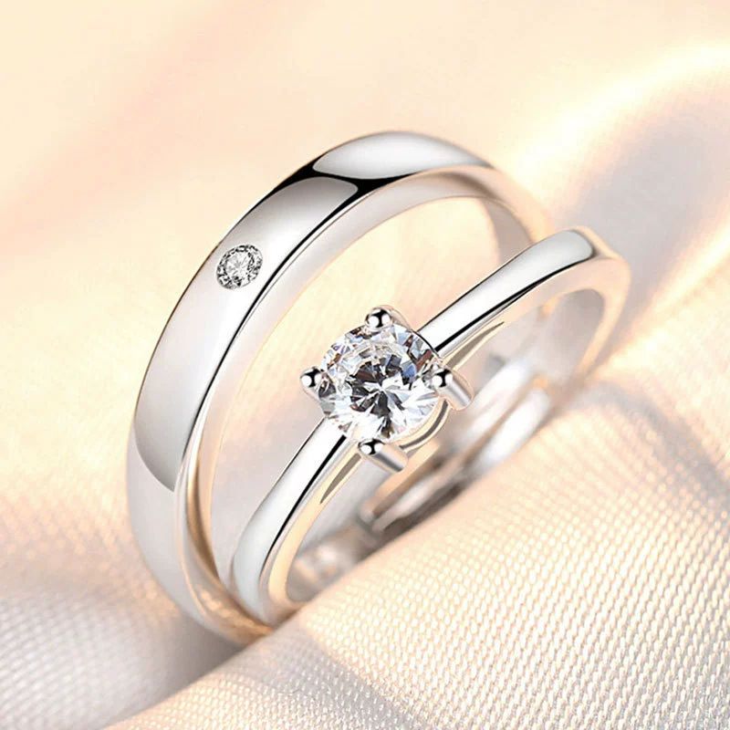 Silver Plated Simulated Pair Wedding Props For A Lifetime Couple Ring_ipsvogv.com