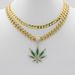 Hot Selling Fashion Hip Hop Long Stacking Maple Leaf Necklace Men And Women Street Personality Full Diamond Cuban Chain_ipsvogv.com