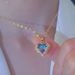 Korean version of Ocean Heart Necklace, Female Heart, Colorful Crystal Pendant, Titanium Steel Plating, Light Luxury,_ipsvogv.com