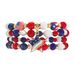 Handmade Patriotic Beaded Bracelet Set With Natural Stone Stars For Men And Women - Perfect For Independence Day Celebrations Bracelet Set_ipsvogv.com
