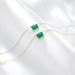 Women's Jewelry S925 Sterling Silver Square Emerald Colored Gemstone Necklace Niche Design Light Luxury Simple Single Diamond Clavicle Chain_ipsvogv.com