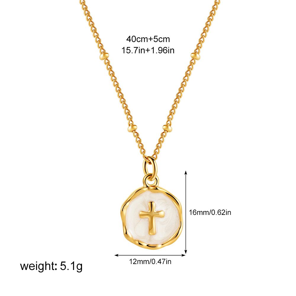 Hot Selling New Simple Necklace Cross Heart Star Moon Oil Drop Pendant Necklace Ladies Necklace_ipsvogv.com
