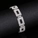 Unisex Hot Sale Fashion Star Bracelet Full Of Diamonds Shining Square Gold Two Tone Women's Jewelry_ipsvogv.com