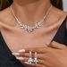Women’s Jewelry Set Fashion Bridal Jewelry Set Rhinestone Crystal Flower Necklace Earrings Full Diamond Evening Dress Accessories_ipsvogv.com